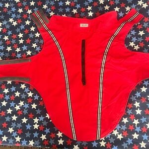 Red Dog Jacket with Reflective Stripes